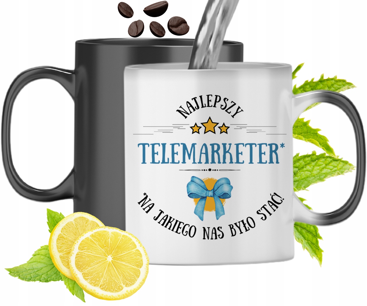Kubek Magiczny Dla Telemarketera Zmieniający Kolor Z Nadrukiem Ze Zdjęciem