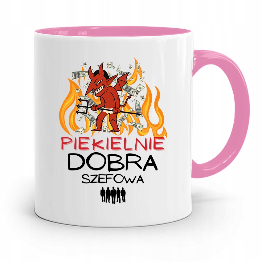 Kubek Różowy Dla Szefa Piekielnie Dobra Szefowa Z Nadrukiem Ze Zdjęciem