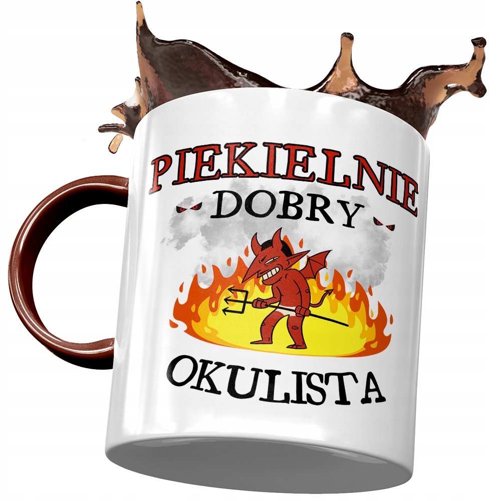 Kubek Bordowy Dla Okulisty Piekielnie Dobry Z Nadrukiem Ze Zdjęciem