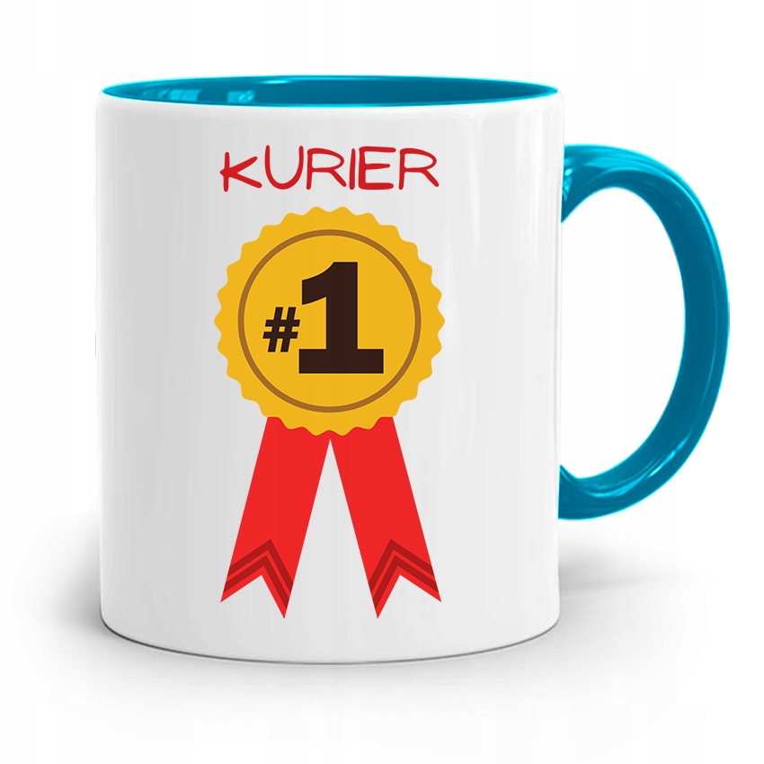 Kubek Błękitny Dla Kuriera Numer Jeden Prezent Z Nadrukiem Ze Zdjęciem