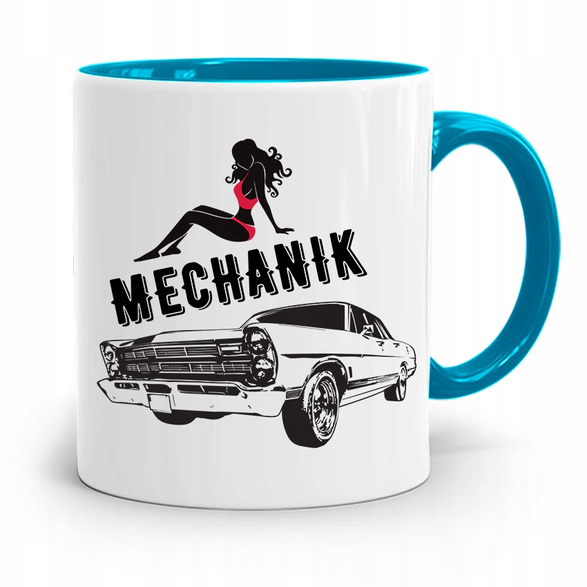 Kubek Błękitny Prezent Dla Mechanika Mechanik Z Nadrukiem Ze Zdjęciem