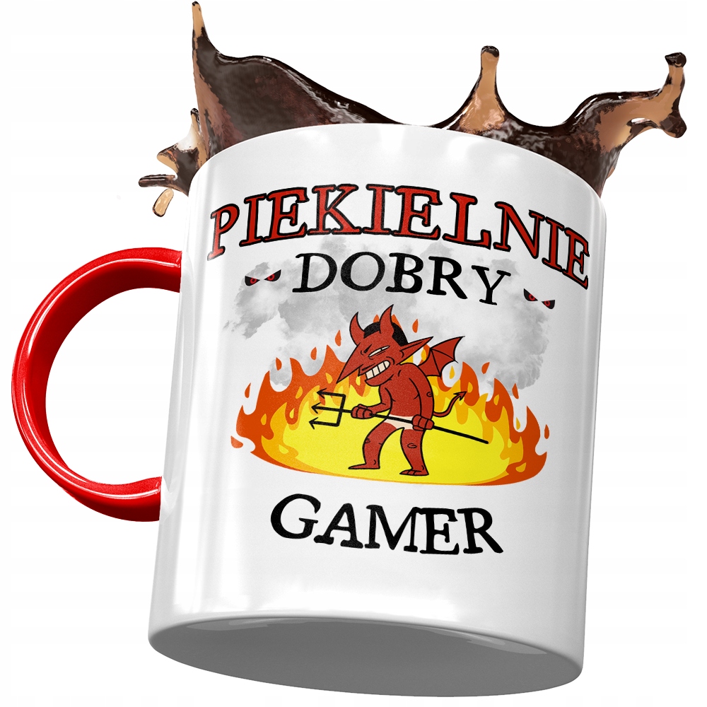 Kubek Czerwony Dla Gamera Piekielnie Dobry Gamer Z Nadrukiem Ze Zdjęciem