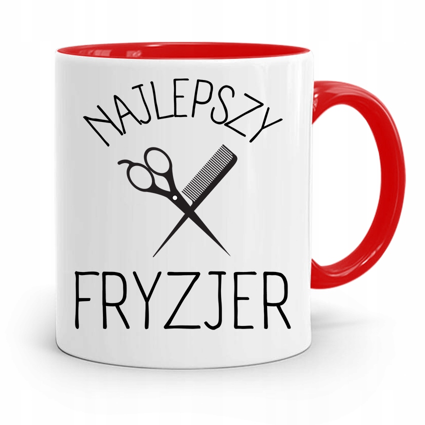 Kubek Czerwony Fryzjera Najlepszy Fryzjer Prezent Z Nadrukiem Ze Zdjęciem