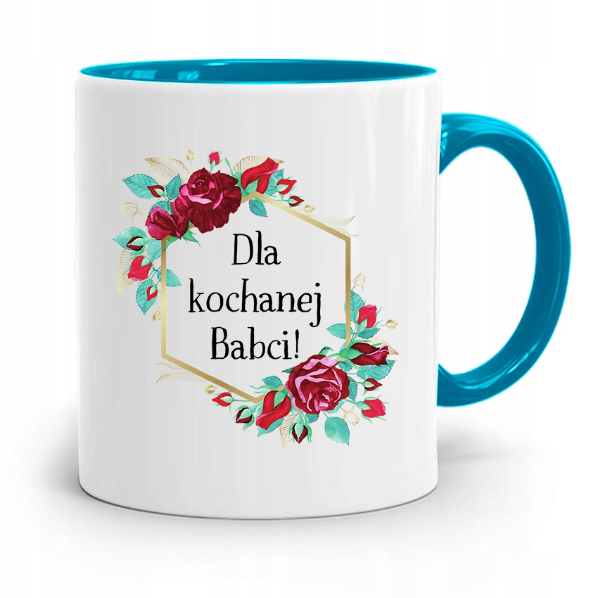 Kubek Błękitny Dzień Babci Dla Kochanej Babuni Z Nadrukiem Ze Zdjęciem