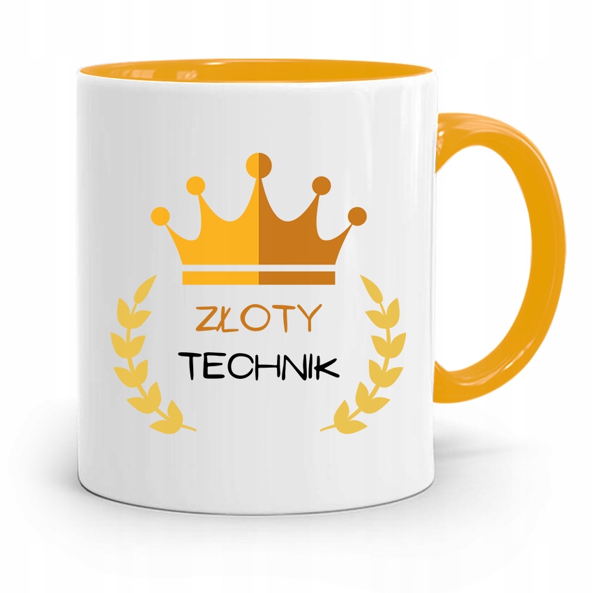 Dla Technika Kubek Żółty Prezent Z Nadrukiem Ze Zdjęciem
