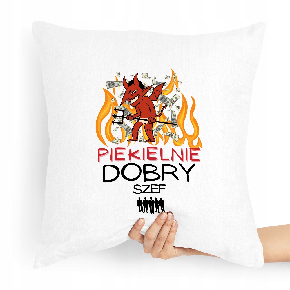 Poduszka Prezent Dla Szefa Piekielnie Dobry Z Nadrukiem Ze Zdjęciem