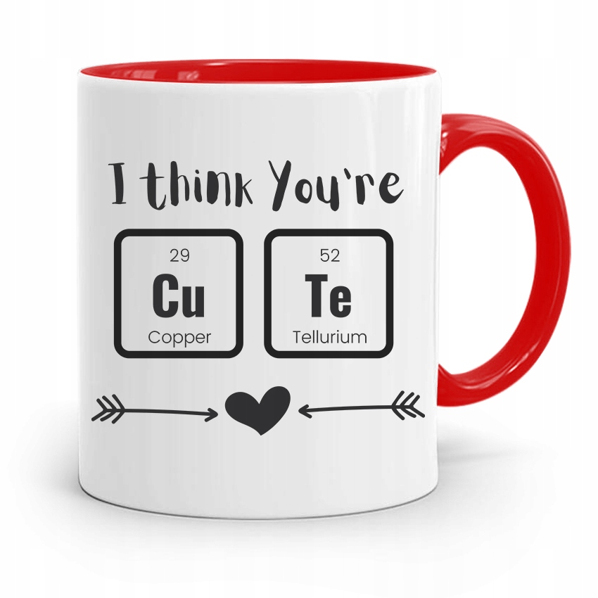 Kubek Czerwony Dla Chłopaka I Think You're Cute Z Nadrukiem Ze Zdjęciem