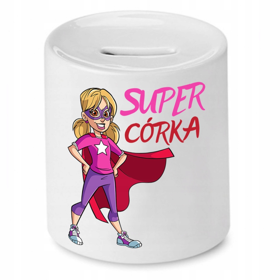 Skarbonka Dla Córki Super Córka Super Doughter Z Nadrukiem Ze Zdjęciem