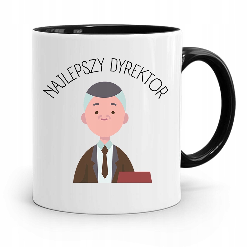 Dla Dyrektora Najlepszy Dyrektor Kubek Czarny Z Nadrukiem Ze Zdjęciem