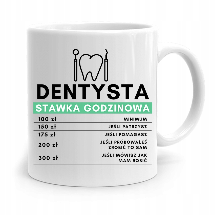 Kubek Prezent Dla Dentysty Stawka Godzinowa Z Nadrukiem Ze Zdjęciem