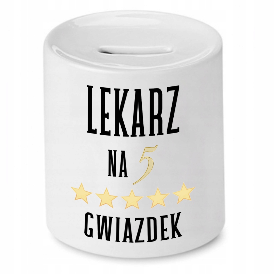 Skarbonka Dla Lekarza Doktora Na 5 Gwiazdek Z Nadrukiem Ze Zdjęciem