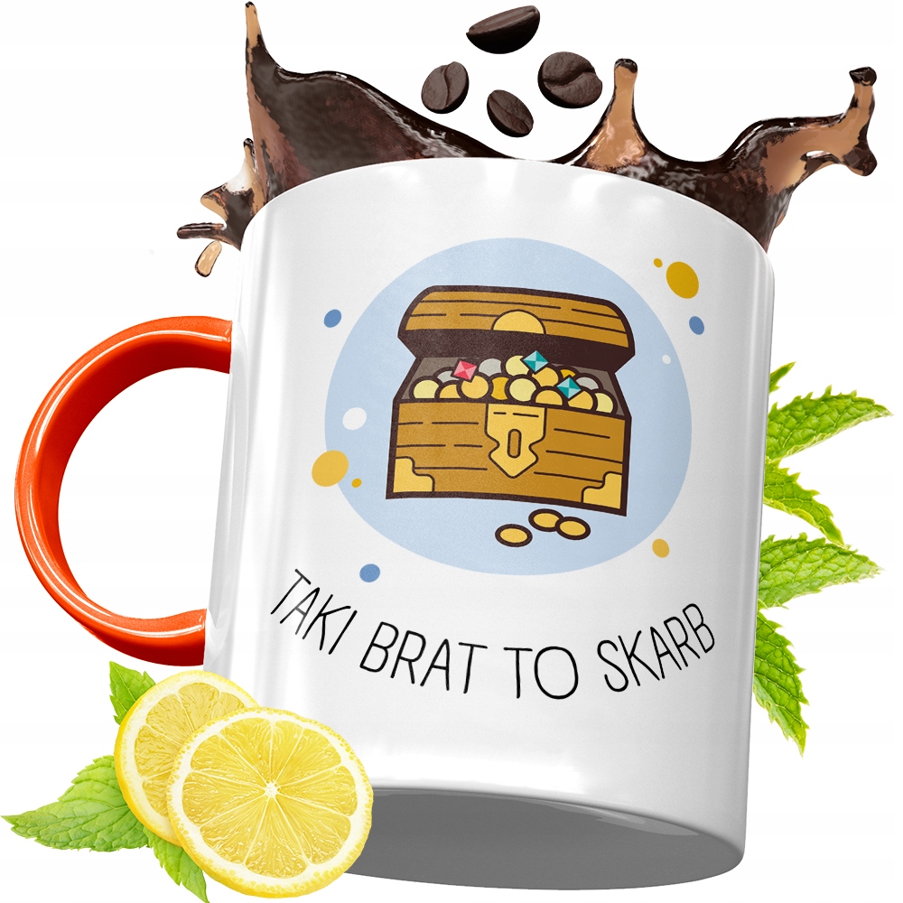 Kubek Pomarańczowy Dla Brata Braciszka Na Prezent Z Nadrukiem Ze Zdjęciem