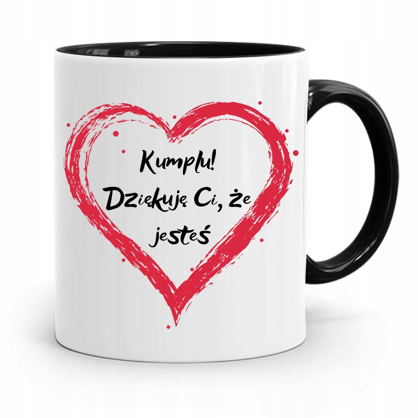 Kubek Czarny Dla Przyjaciela Kumplu Dziękuje Ci! Z Nadrukiem Ze Zdjęciem