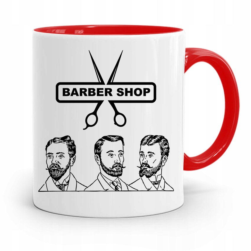 Kubek Czerwony Fryzjera Fryzjerki Barber Shop Z Nadrukiem Ze Zdjęciem
