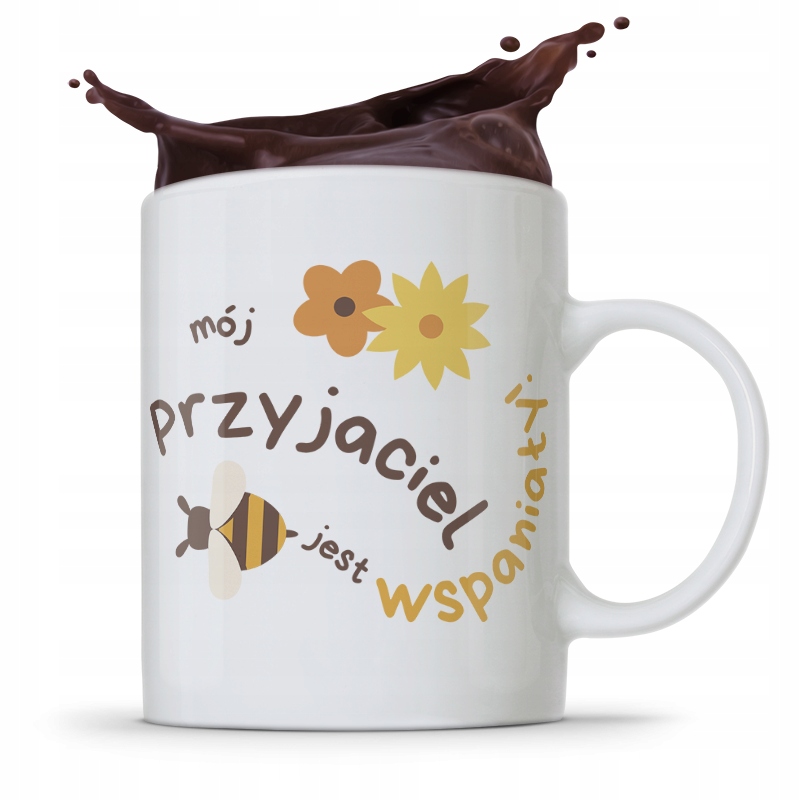 Kubek Prezent Dla Przyjaciela Wspaniały Przyjaciel Z Nadrukiem Ze Zdjęciem