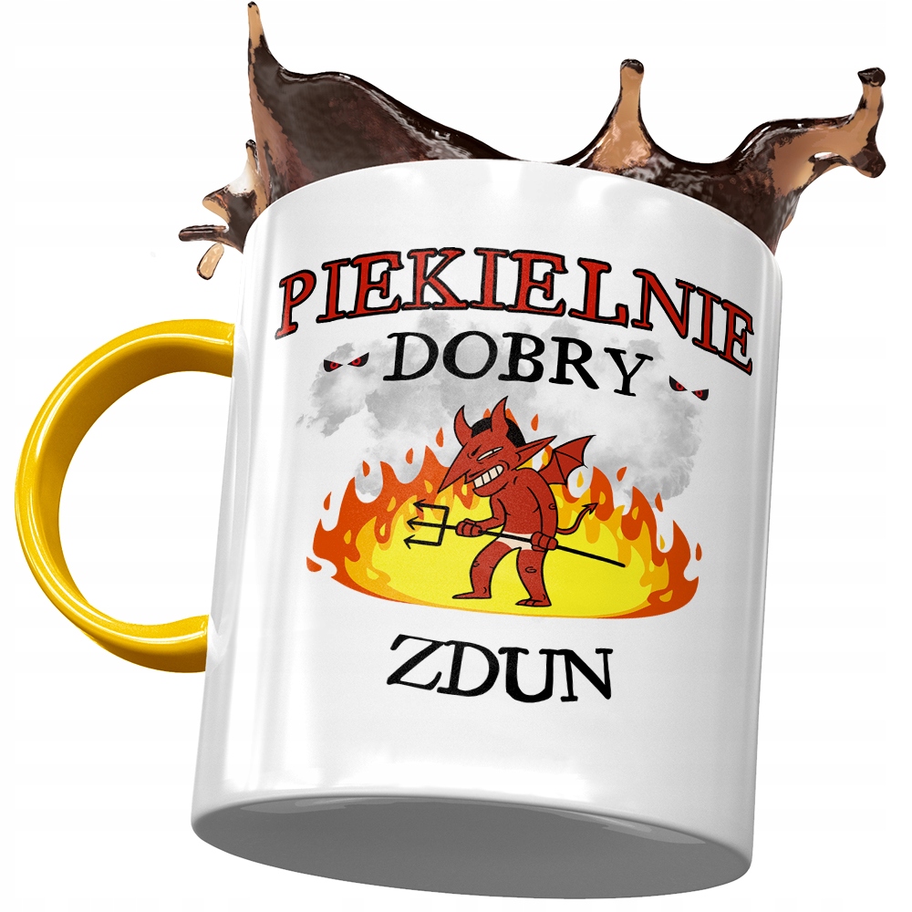 Kubek Żółty Dla Zduna Piekielnie Dobry Zdun Kubek Z Nadrukiem Ze Zdjęciem