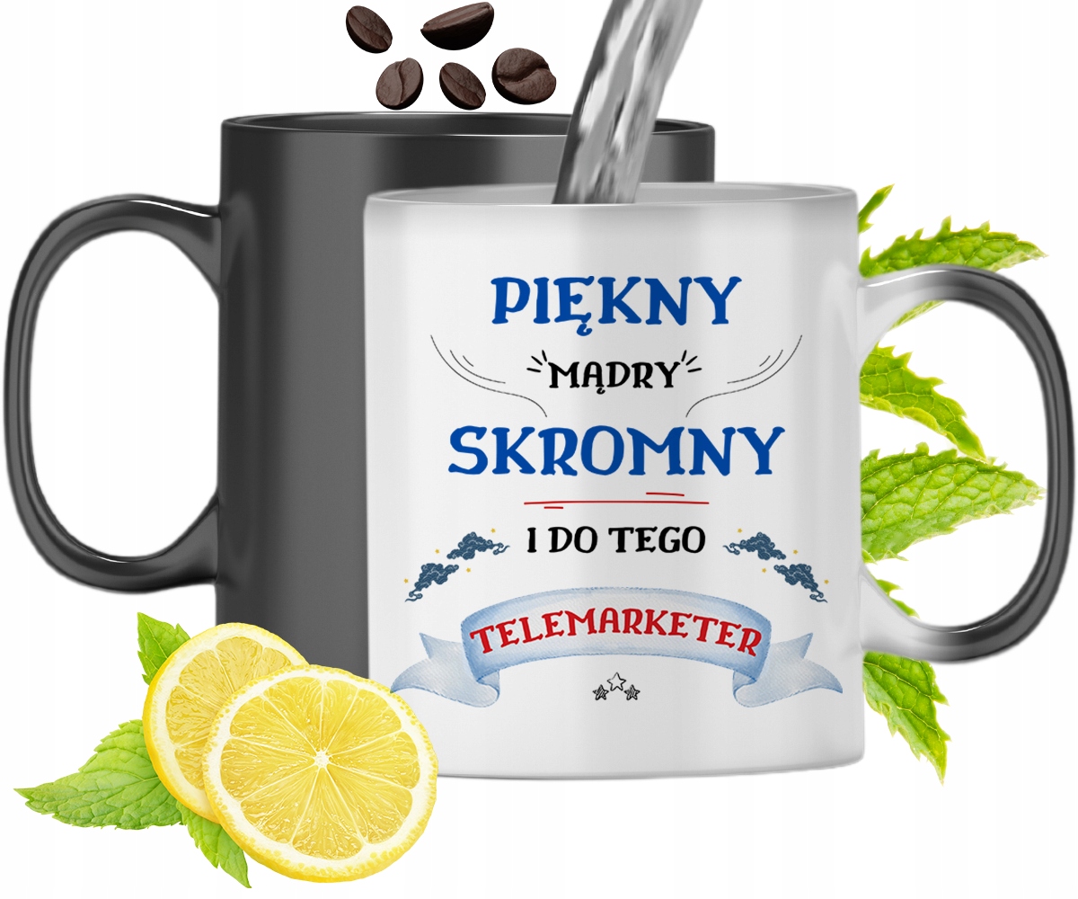Kubek Magiczny Dla Telemarketera Zmieniający Kolor Z Nadrukiem Ze Zdjęciem