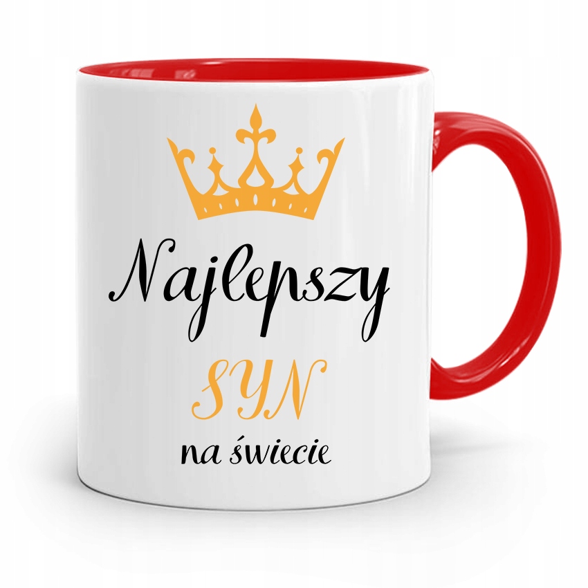 Kubek Czerwony Prezent Dla Syna Najlepszy Syn Z Nadrukiem Ze Zdjęciem