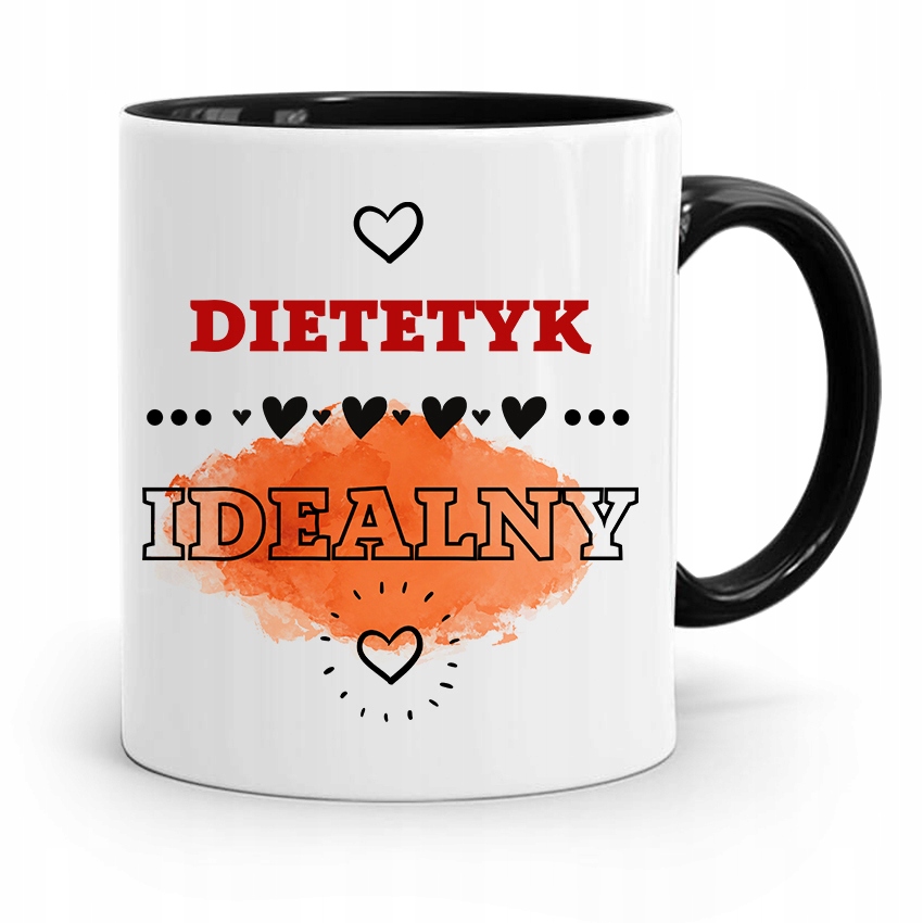 Dla Dietetyka Dietetyczki Kubek Czarny Na Prezent Z Nadrukiem Ze Zdjęciem