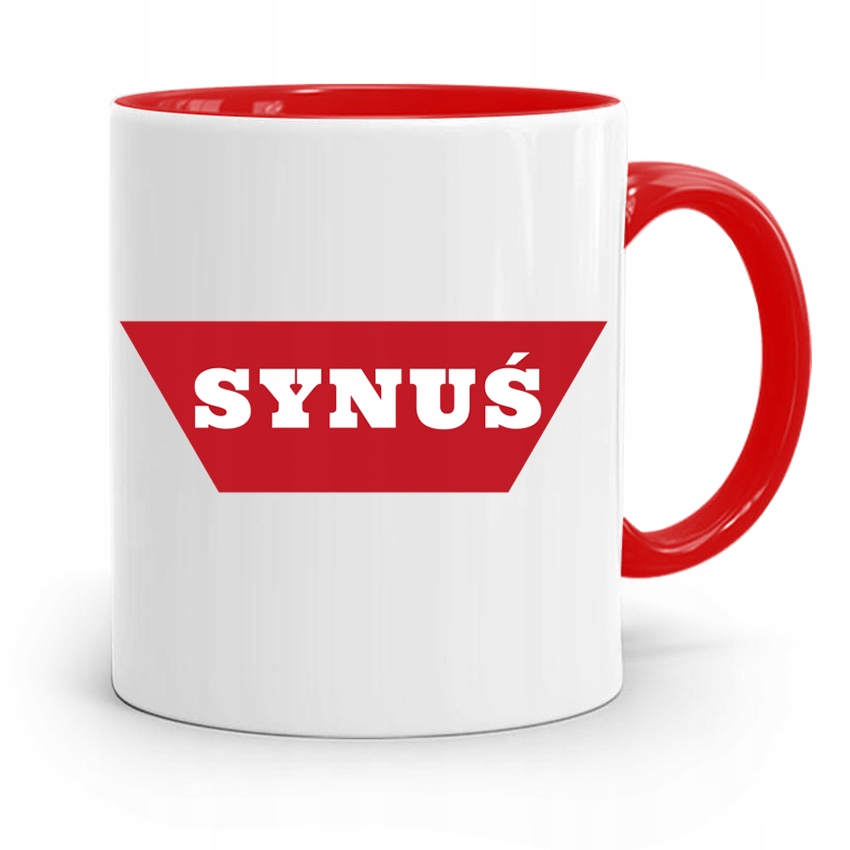 Kubek Czerwony Dzień Dziecka Dla Syna Synuś Z Nadrukiem Ze Zdjęciem