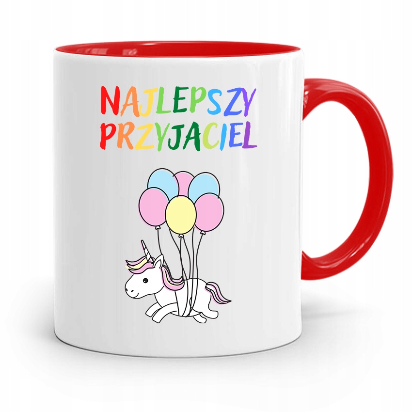 Kubek Czerwony Dla Dzieci Najlepszy Przyjaciel Z Nadrukiem Ze Zdjęciem