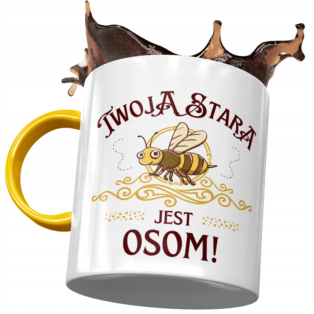 Kubek Żółty Dla Twojej Starej Jest Osom! Prezent Z Nadrukiem Ze Zdjęciem