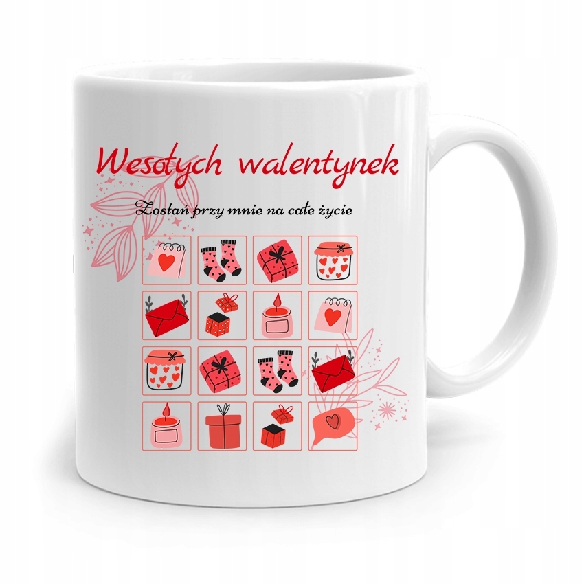 Kubek Prezent Na Walentynki Wesołych Walentynek Z Nadrukiem Ze Zdjęciem
