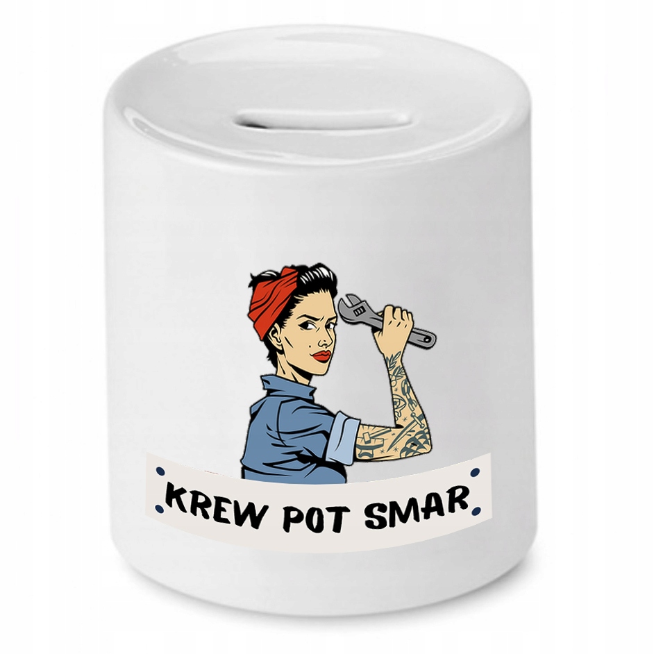 Skarbonka Dla Mechanika Krew Pot Smar Prezent Z Nadrukiem Ze Zdjęciem