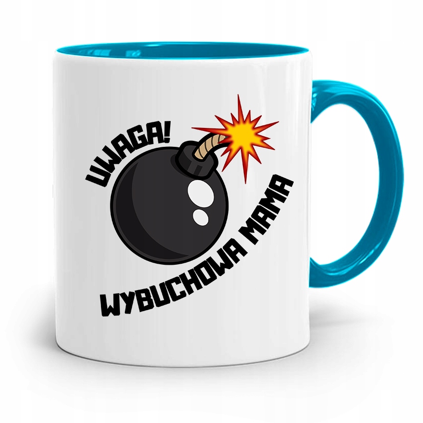 Kubek Błękitny Dla Mamy Wybuchowa Mama Prezent Z Nadrukiem Ze Zdjęciem
