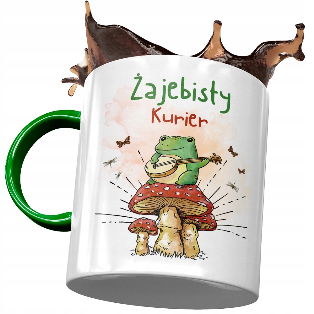 Kubek Zielony Dla Kuriera Żajebisty Kurier Z Nadrukiem Ze Zdjęciem