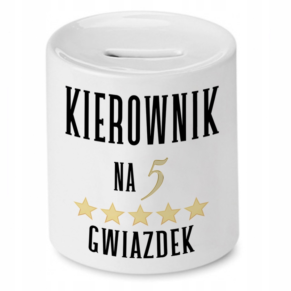 Skarbonka Dla Kierownika Kierownik Na 5 Gwiazdek Z Nadrukiem Ze Zdjęciem