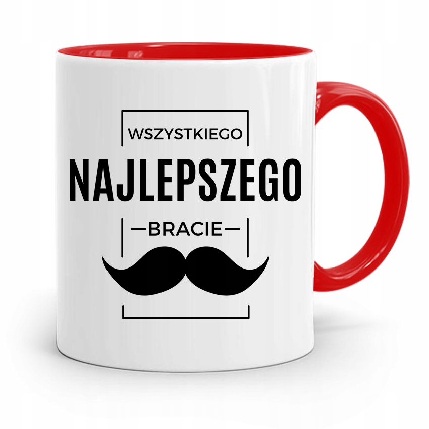 Kubek Czerwony Dla Brata Wszystkiego Najlepszego Z Nadrukiem Ze Zdjęciem