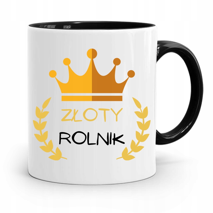 Dla Rolnika Kubek Czarny Złoty Rolnik Prezent Z Nadrukiem Ze Zdjęciem