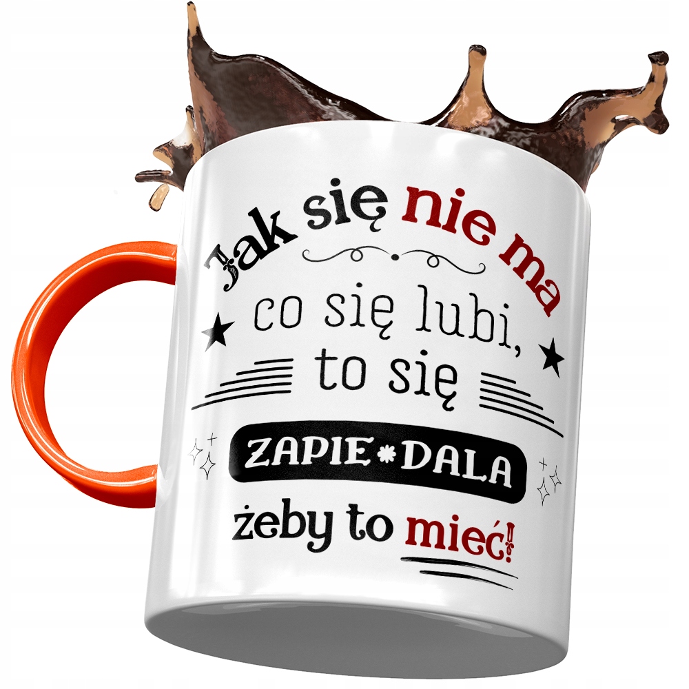 Kubek Pomarańczowy Śmieszny Zabawny Prezent Z Nadrukiem Ze Zdjęciem