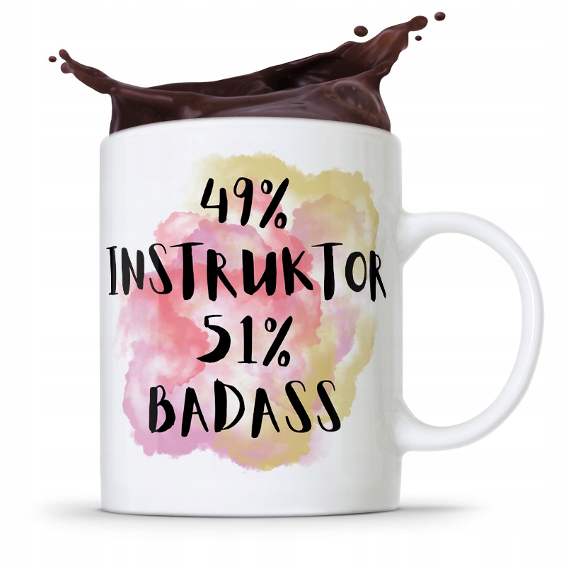 Dla Instruktora Kubek Prezent 49% Instruktor Z Nadrukiem Ze Zdjęciem