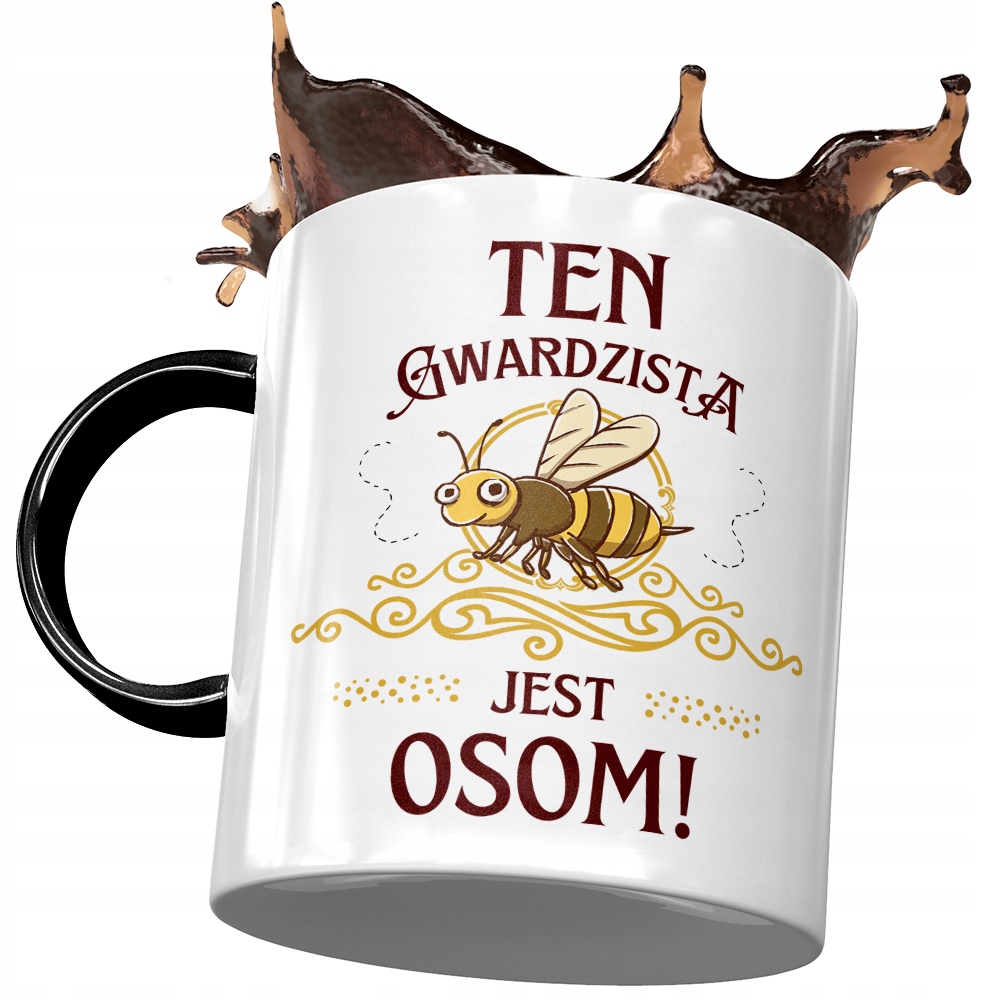 Kubek Czarny Dla Gwardzisty Gwardzista Jest Osom Z Nadrukiem Ze Zdjęciem