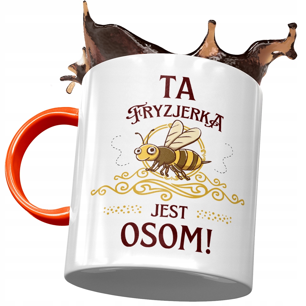 Kubek Pomarańczowy Dla Fryzjerki Ta Jest Osom! Z Nadrukiem Ze Zdjęciem