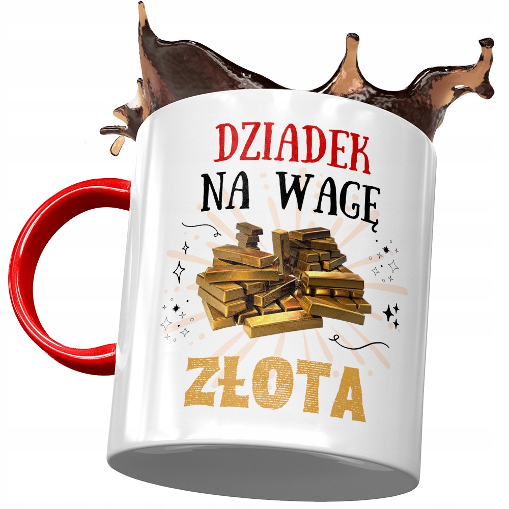 Kubek Czerwony Dla Dziadka Dzień Dziadka Prezent Z Nadrukiem Ze Zdjęciem