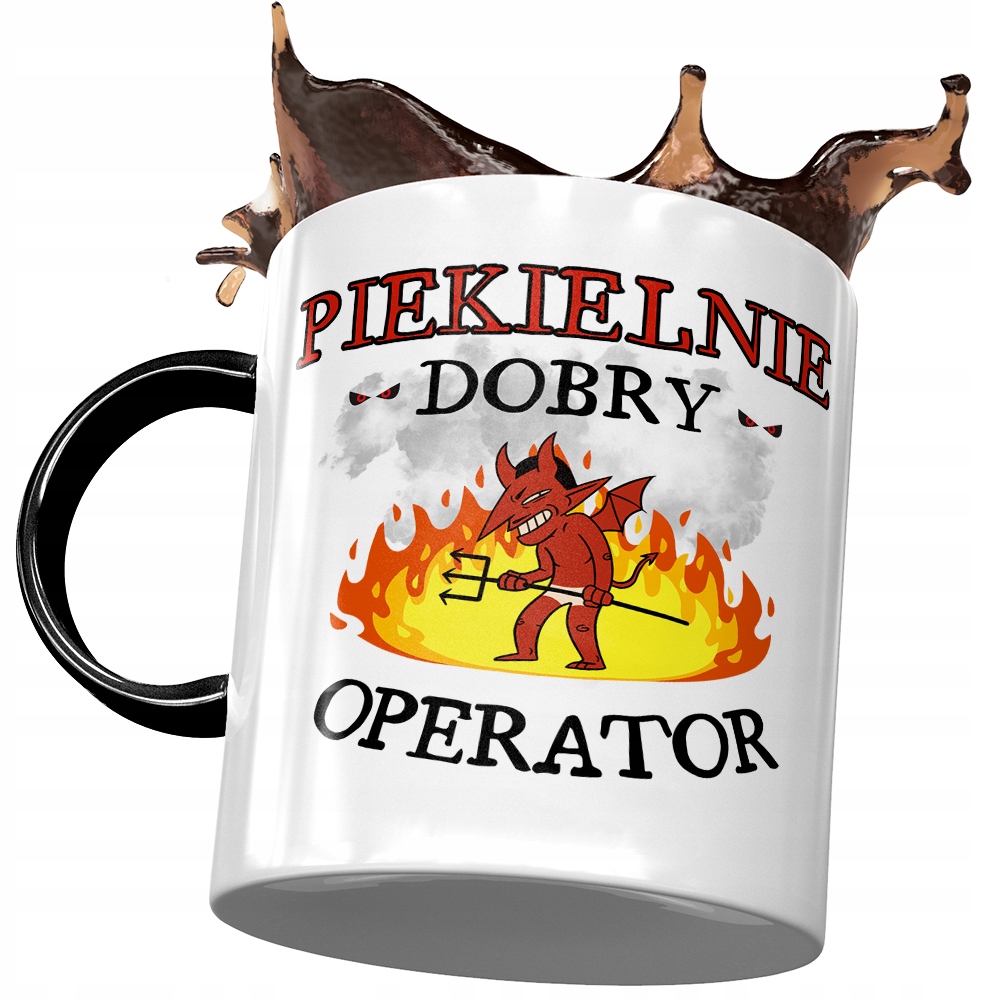 Kubek Czarny Dla Operatora Piekielnie Dobry Kubek Z Nadrukiem Ze Zdjęciem