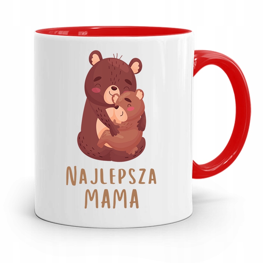 Kubek Czerwony Prezent Dla Najlepszej Mamy Matki Z Nadrukiem Ze Zdjęciem