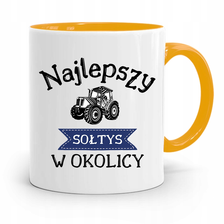 Dla Sołtysa Kubek Żółty Najlepszy W Okolicy Z Nadrukiem Ze Zdjęciem