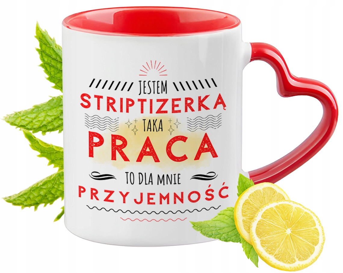 Dla Striptizerki Czerwony Z Uszkiem W Kształcie Serca Na Prezent Znadrukiem