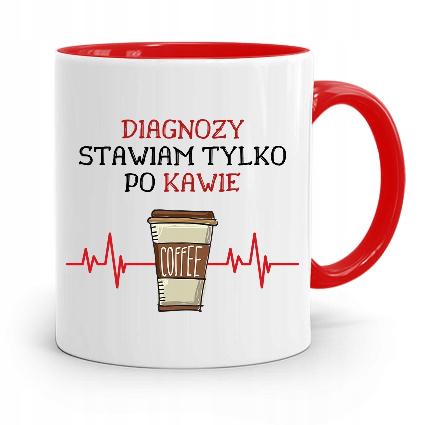 Kubek Czerwony Dla Doktora Diagnozy Po Kawie Z Nadrukiem Ze Zdjęciem