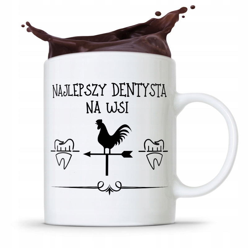 Kubek Prezent Dla Dentysty Najlepszy Na Wsi Z Nadrukiem Ze Zdjęciem
