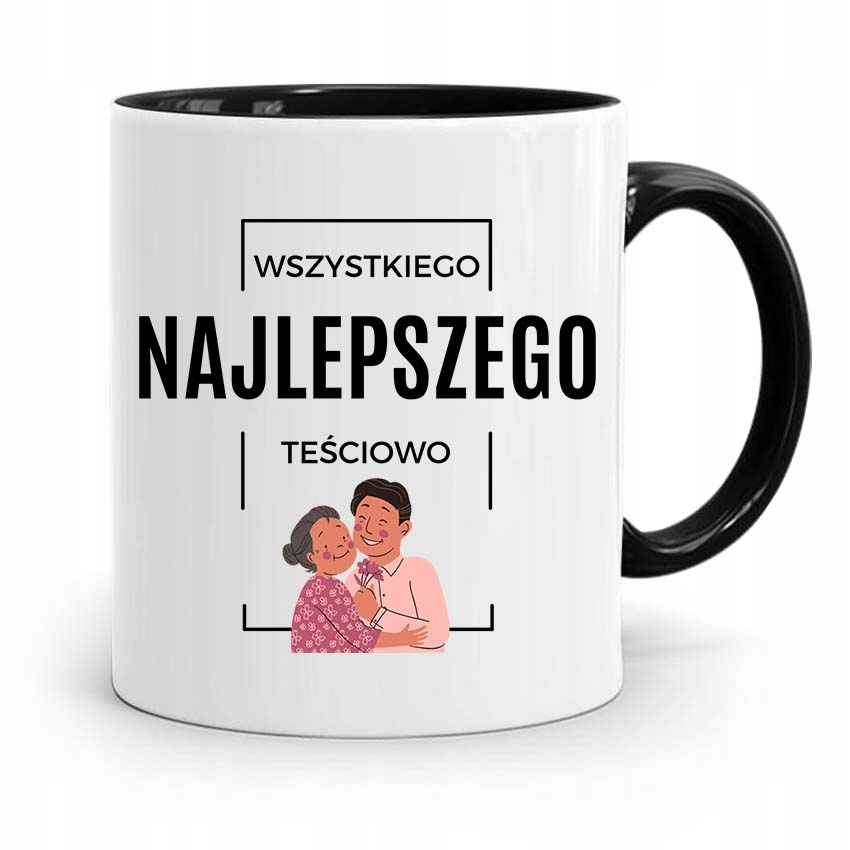 Kubek Czarny Prezent Dla Teściowej Najlepszego Z Nadrukiem Ze Zdjęciem
