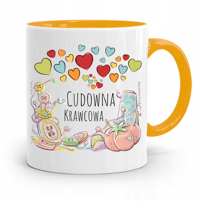 Kubek Żółty Dla Krawcowej Cudowna Krawcowa Z Nadrukiem Ze Zdjęciem