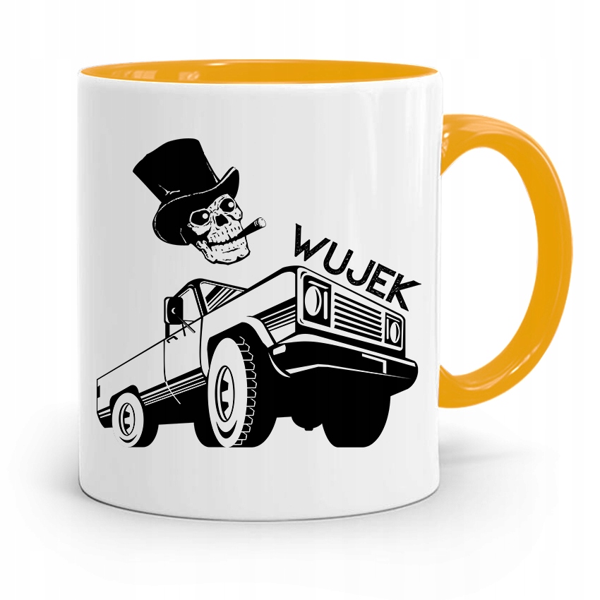 Kubek Żółty Upominek Prezent Na Imieniny Dla Wujka Z Nadrukiem Ze Zdjęciem