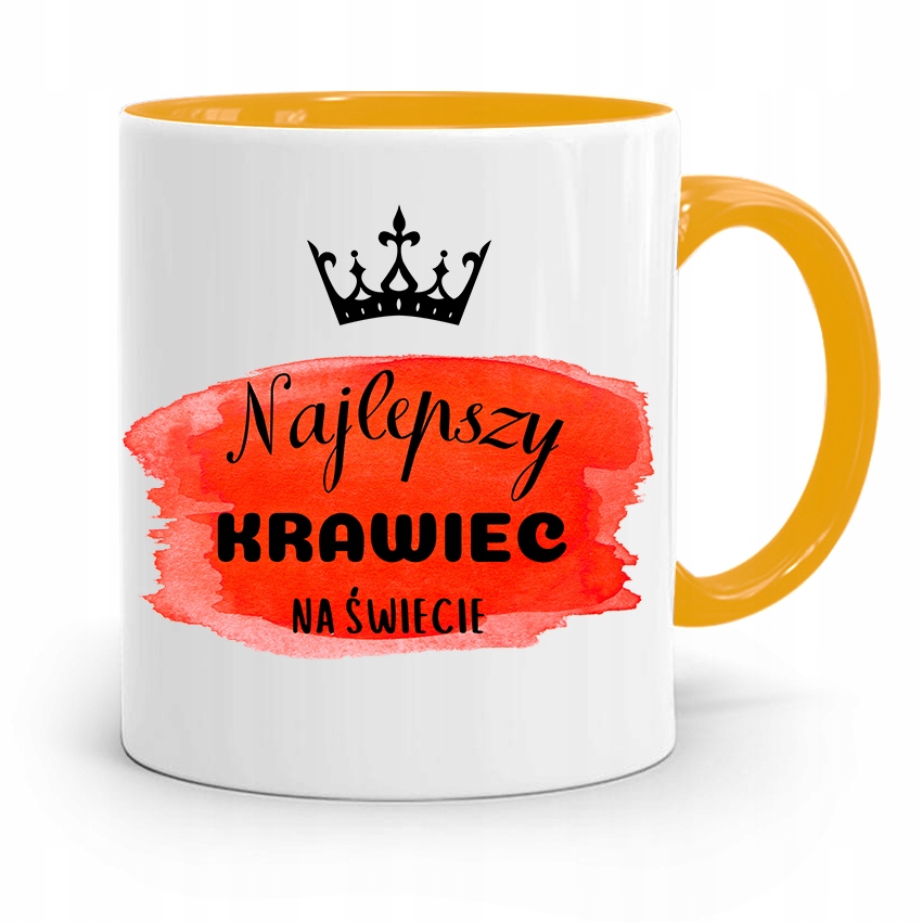 Kubek Żółty Dla Krawca Najlepszy Krawiec Świata Z Nadrukiem Ze Zdjęciem