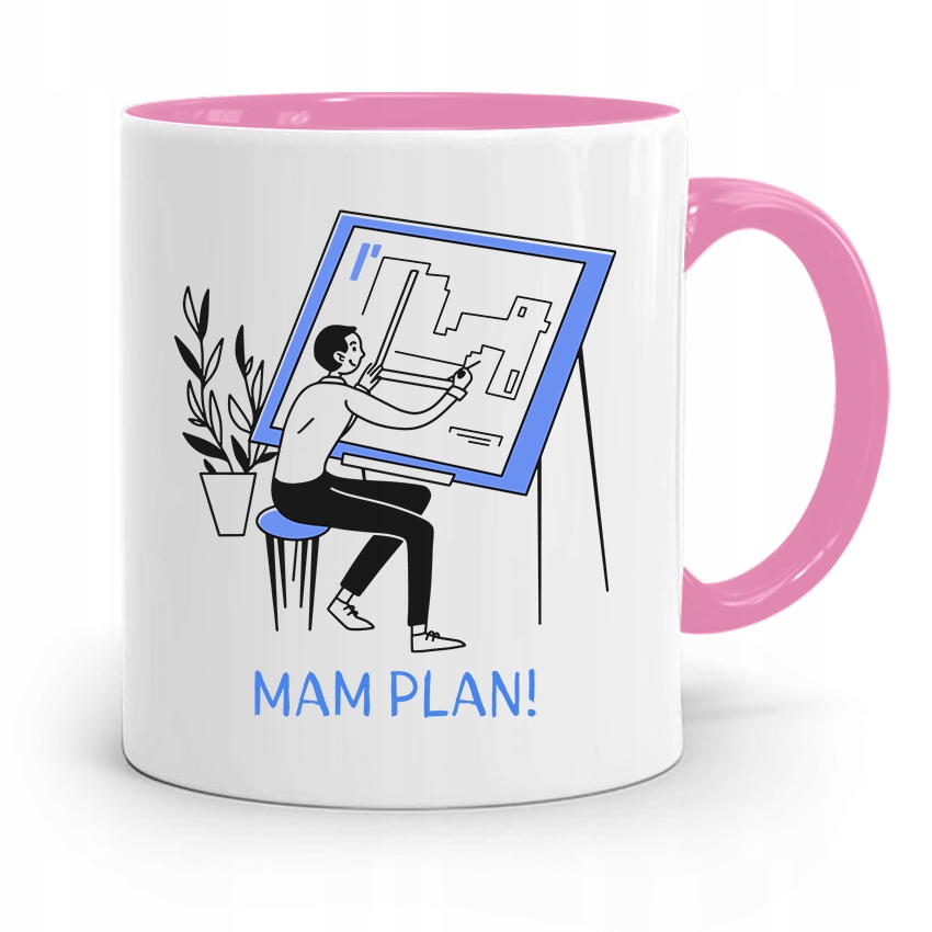 Kubek Różowy Architekta Mam Plan Prezent Z Nadrukiem Ze Zdjęciem