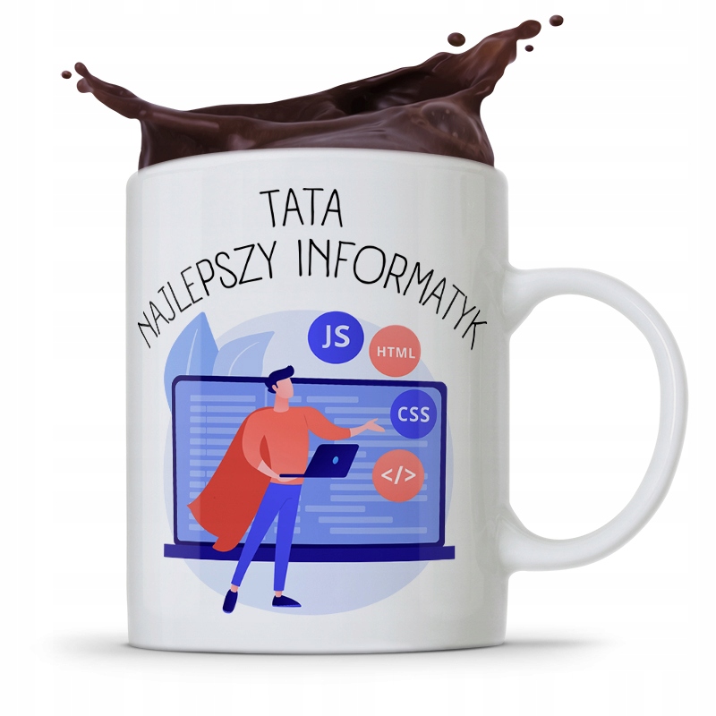 Kubek Na Dzień Ojca Dla Taty Najlepszy Informatyk Z Nadrukiem Ze Zdjęciem